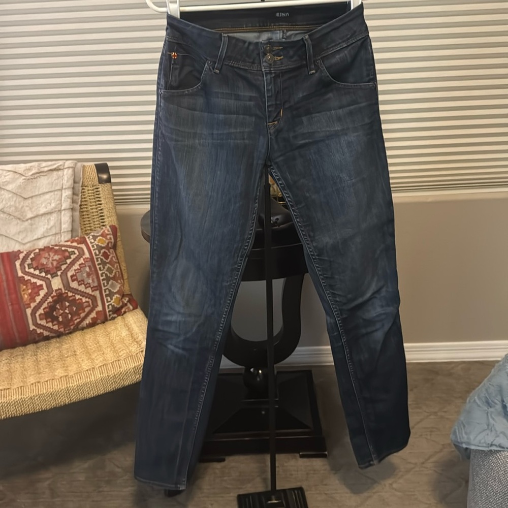 Hudson Jeans Deep Indigo Denim Collin Flap skinny Jean woman’s 29